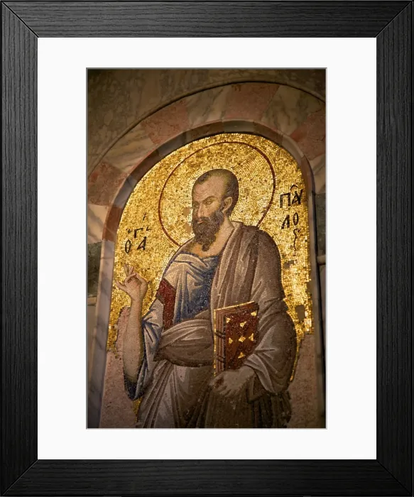 Framed Print : Mosaic of St. Paul, interior of Church of St. Saviour in Chora (Kariye Camii), UNESCO World Heritage Site, Istanbul, Turkey, Europe Framed Print : Mosaic of St. Paul, interior of Church of St. Saviour in Chora (Kariye Camii), UNESCO World Heritage Site, Istanbul, Turkey, Europe
