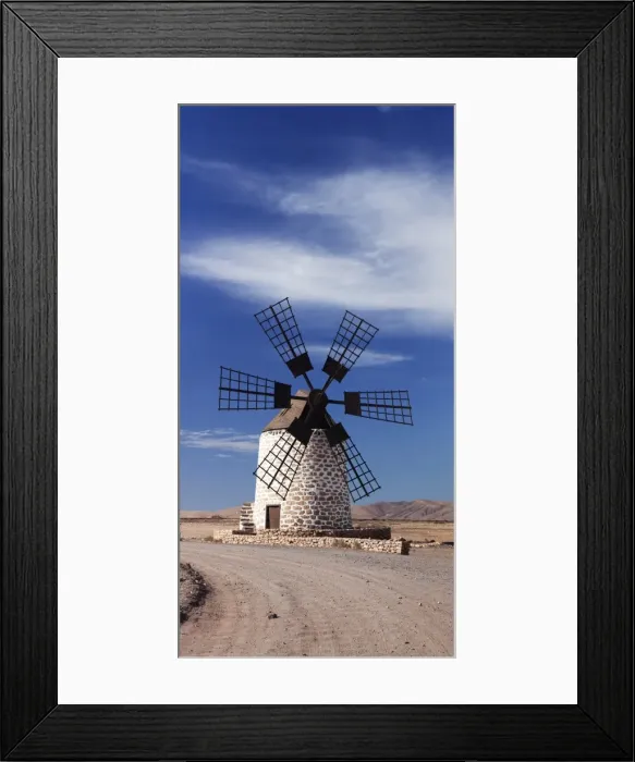Framed Print : Panoramic image of a windmill, Tefia, Fuerteventura, Canary Islands, Spain, Atlantic, Europe Framed Print : Panoramic image of a windmill, Tefia, Fuerteventura, Canary Islands, Spain, Atlantic, Europe
