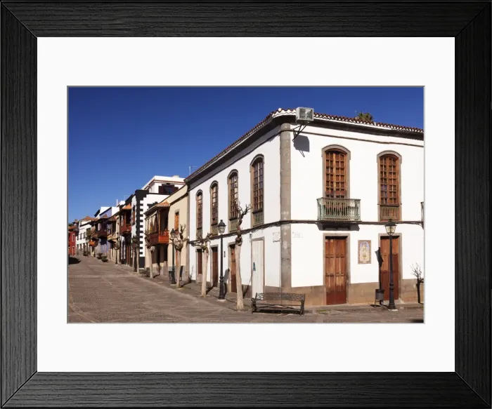 Framed Print : Street with traditional wooden balconies, Teror, Gran Canaria, Canary Islands, Spain, Atlantic, Europe Framed Print : Street with traditional wooden balconies, Teror, Gran Canaria, Canary Islands, Spain, Atlantic, Europe