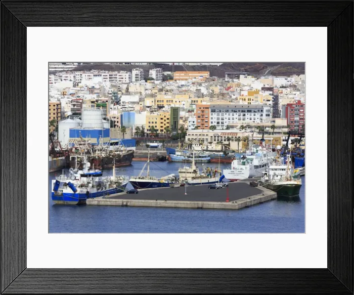 Framed Print : Fishing boats in Santa Catalina Port, Las Palmas City, Gran Canaria Island, Canary Islands, Spain, Atlantic, Europe Framed Print : Fishing boats in Santa Catalina Port, Las Palmas City, Gran Canaria Island, Canary Islands, Spain, Atlantic, Europe