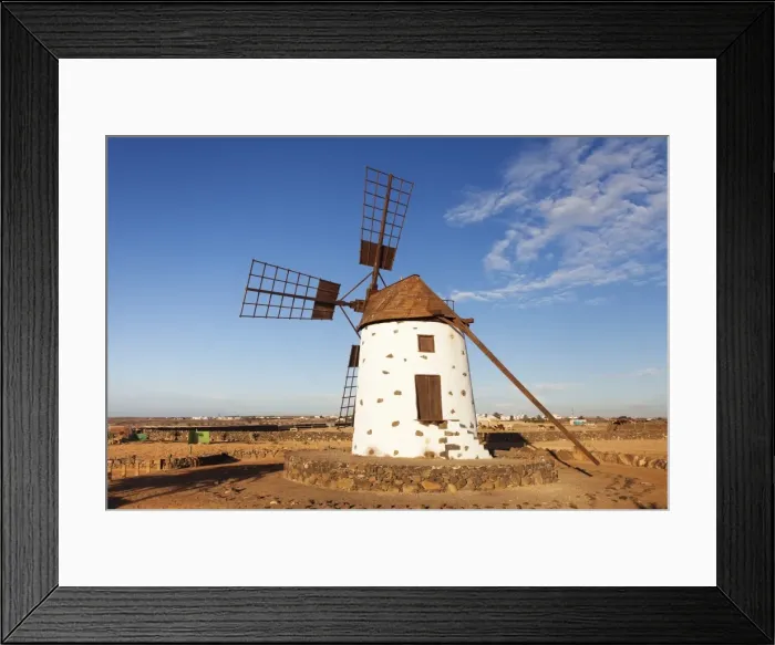Framed Print : Windmill near El Cotillo, Fuerteventura, Canary Islands, Spain, Atlantic, Europe Framed Print : Windmill near El Cotillo, Fuerteventura, Canary Islands, Spain, Atlantic, Europe