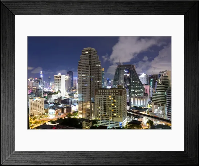 Framed Print : High rise buildings of Bangkok at night from Rembrandt Hotel and Towers, Sukhumvit 18, Bangkok, Thailand, Southeast Asia, Asia Framed Print : High rise buildings of Bangkok at night from Rembrandt Hotel and Towers, Sukhumvit 18, Bangkok, Thailand, Southeast Asia, Asia
