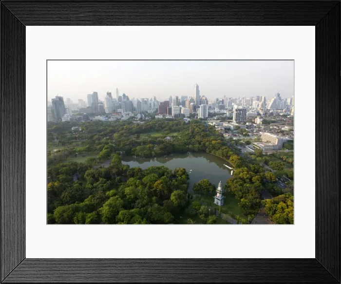 Framed Print : City skyline with Lumphini Park, the Green Lung of Bangkok, in the foreground, from the roof of Hotel Sofitel So, Sathorn Road, Bangkok, Thailand, Southeast Asia, Asia Framed Print : City skyline with Lumphini Park, the Green Lung of Bangkok, in the foreground, from the roof of Hotel Sofitel So, Sathorn Road, Bangkok, Thailand, Southeast Asia, Asia