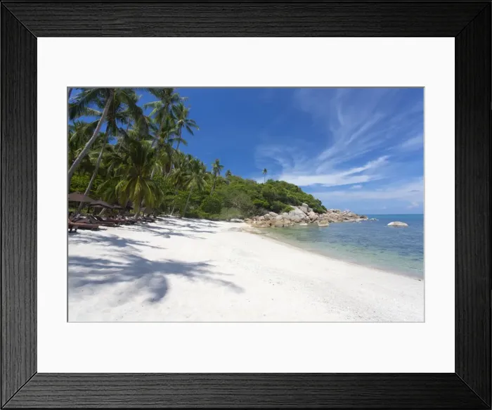 Framed Print : Private secluded beach fringed by palm trees at the Silavadee Pool Spa Resort near Lamai, Koh Samui, Thailand, Southeast Asia, Asia Framed Print : Private secluded beach fringed by palm trees at the Silavadee Pool Spa Resort near Lamai, Koh Samui, Thailand, Southeast Asia, Asia