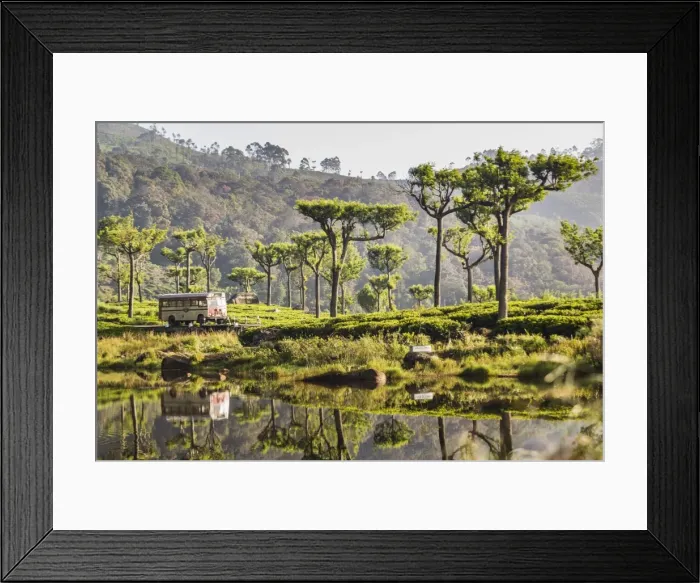 Framed Print : Haputale, reflections of a public bus in a lake in the Nuwara Eliya District, Sri Lanka Hill Country, Sri Lanka, Asia Framed Print : Haputale, reflections of a public bus in a lake in the Nuwara Eliya District, Sri Lanka Hill Country, Sri Lanka, Asia