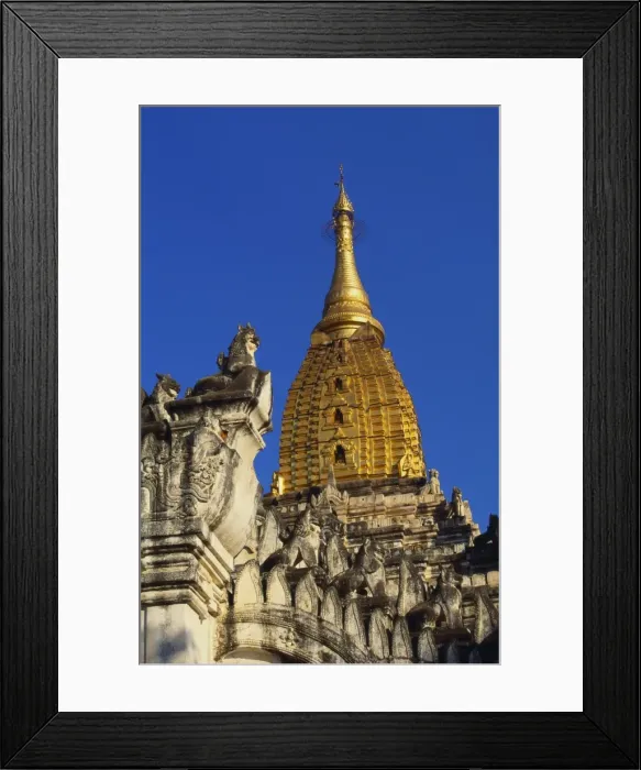 Framed Print : Golden Stupa of Ananda Pahto, Bagan, Myanmar, Indochina Framed Print : Golden Stupa of Ananda Pahto, Bagan, Myanmar, Indochina