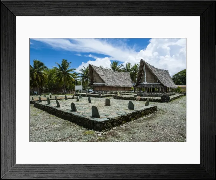 Framed Print : Traditional house with stone money in front, Island of Yap, Federated States of Micronesia, Caroline Islands, Pacific Framed Print : Traditional house with stone money in front, Island of Yap, Federated States of Micronesia, Caroline Islands, Pacific