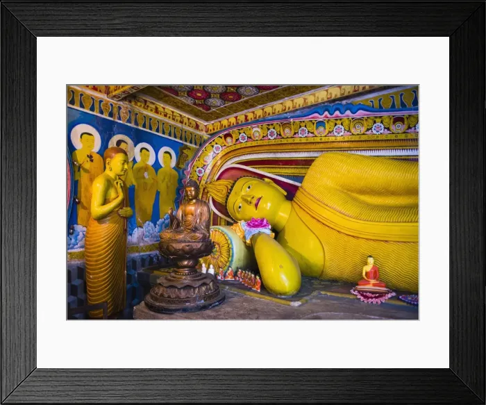 Framed Print : Golden reclining Buddha at Temple of the Tooth (Temple of the Sacred Tooth Relic) in Kandy, UNESCO World Heritage Site, Sri Lanka, Asia Framed Print : Golden reclining Buddha at Temple of the Tooth (Temple of the Sacred Tooth Relic) in Kandy, UNESCO World Heritage Site, Sri Lanka, Asia
