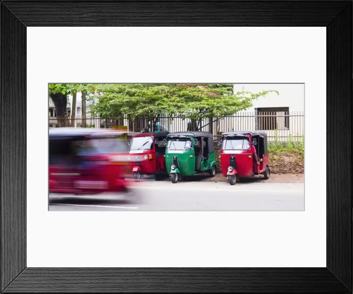Framed Print : A tuk tuk speeding through the streets, Anuradahapura, North Central Province, Sri Lanka, Asia Framed Print : A tuk tuk speeding through the streets, Anuradahapura, North Central Province, Sri Lanka, Asia
