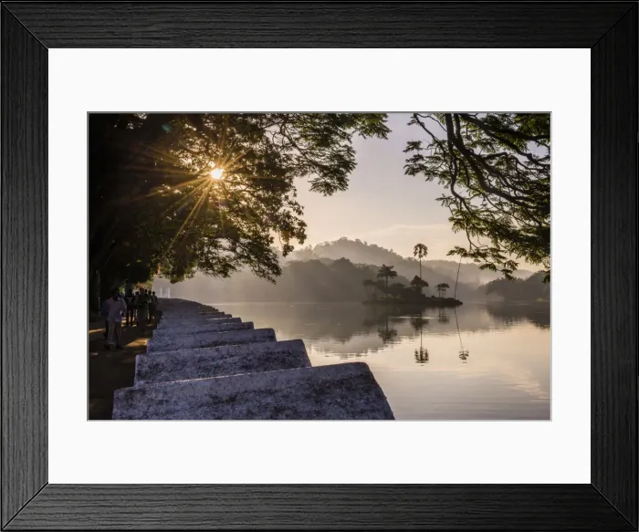 Framed Print : Sunrise at Kandy Lake and the island which houses the Royal Summer House, Kandy, UNESCO World Heritage Site, Central Province, Sri Lanka, Asia Framed Print : Sunrise at Kandy Lake and the island which houses the Royal Summer House, Kandy, UNESCO World Heritage Site, Central Province, Sri Lanka, Asia