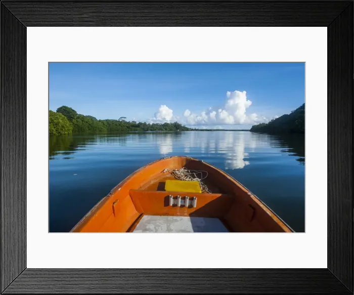 Framed Print : Boat cruising on a river in Pohnpei (Ponape), Federated States of Micronesia, Caroline Islands, Central Pacific, Pacific Framed Print : Boat cruising on a river in Pohnpei (Ponape), Federated States of Micronesia, Caroline Islands, Central Pacific, Pacific