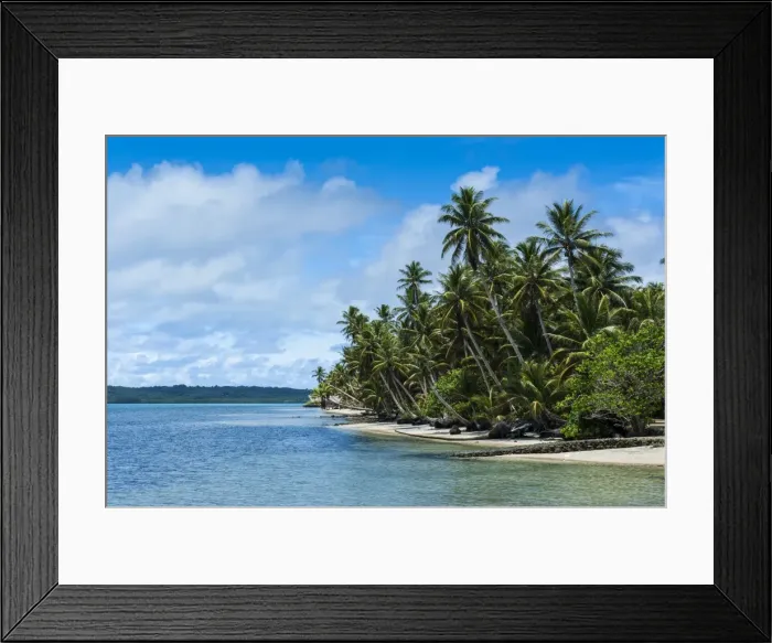 Framed Print : Beautiful white sand beach and palm trees on the island of Yap, Federated States of Micronesia, Caroline Islands, Pacific Framed Print : Beautiful white sand beach and palm trees on the island of Yap, Federated States of Micronesia, Caroline Islands, Pacific