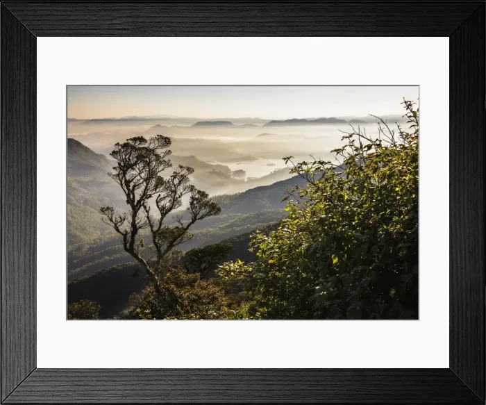 Framed Print : Misty sunrise view of mountains on the climb up Adams Peak (Sri Pada) in the Central Highlands of Sri Lanka, Asia Framed Print : Misty sunrise view of mountains on the climb up Adams Peak (Sri Pada) in the Central Highlands of Sri Lanka, Asia