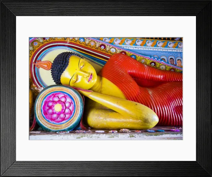 Framed Print : Colourful Buddha statue at Isurumuniya Vihara, Anuradhapura, UNESCO World Heritage Site, Sri Lanka, Asia Framed Print : Colourful Buddha statue at Isurumuniya Vihara, Anuradhapura, UNESCO World Heritage Site, Sri Lanka, Asia
