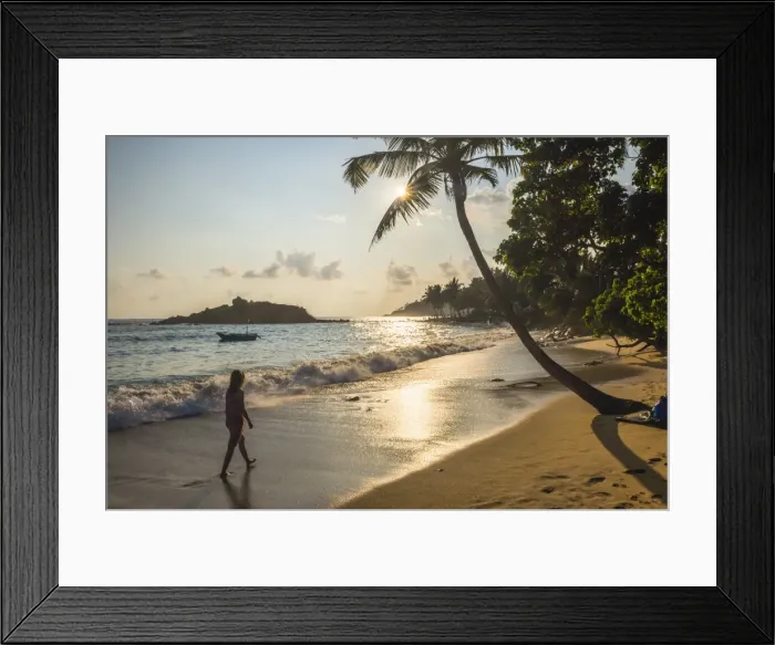 Framed Print : Woman walking on Mirissa Beach at sunset, Mirissa, South Coast of Sri Lanka, Southern Province, Sri Lanka, Asia Framed Print : Woman walking on Mirissa Beach at sunset, Mirissa, South Coast of Sri Lanka, Southern Province, Sri Lanka, Asia