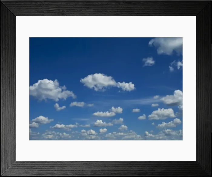 Framed Print : White clouds in blue sky