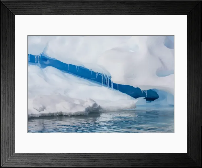 Framed Print : Icicles hanging from iceberg on Booth Island, western side of the Antarctic Peninsula, Southern Ocean, Polar Regions