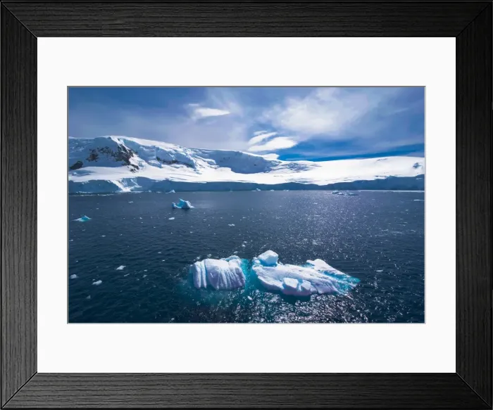 Framed Print : Floating, icebergs, Mikkelson Island, Antarctica, Polar Regions Framed Print : Floating, icebergs, Mikkelson Island, Antarctica, Polar Regions