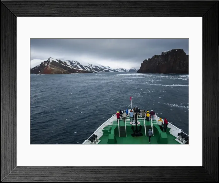 Framed Print : Cruise ship approaching Deception Island, South Shetland Islands, Antarctica, Polar Regions