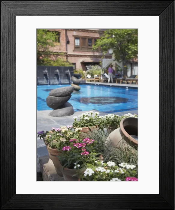 Framed Print : Swimming pool in grounds of Dwarikas Hotel, Kathmandu, Nepal, Asia Framed Print : Swimming pool in grounds of Dwarikas Hotel, Kathmandu, Nepal, Asia