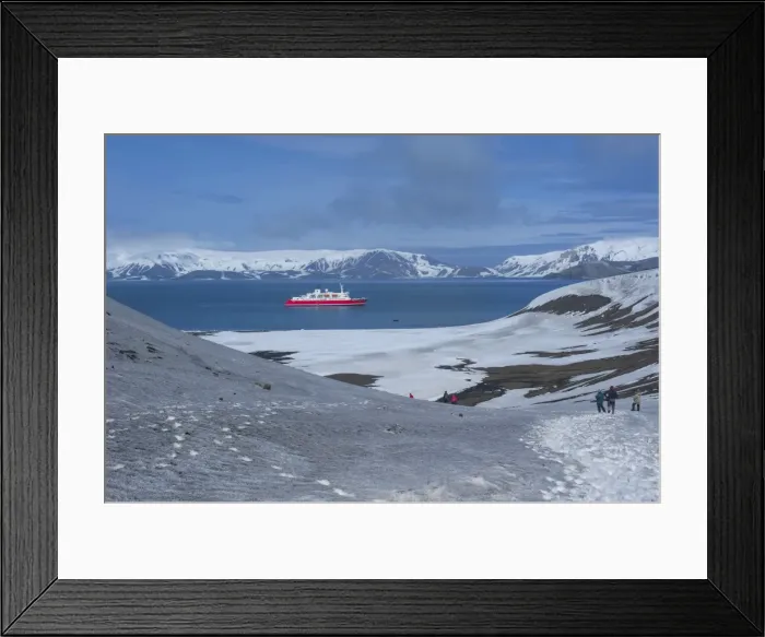 Framed Print : Cruise ship anchoring in the volcanic crater of Deception Island, South Shetland Islands, Antarctica, Polar Regions Framed Print : Cruise ship anchoring in the volcanic crater of Deception Island, South Shetland Islands, Antarctica, Polar Regions