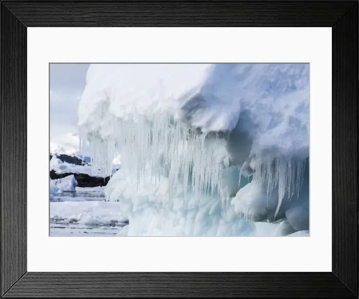 Framed Print : Icicles hanging from iceberg in the Yalour Islands, western side of the Antarctic Peninsula, Southern Ocean, Polar Regions Framed Print : Icicles hanging from iceberg in the Yalour Islands, western side of the Antarctic Peninsula, Southern Ocean, Polar Regions