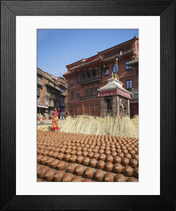Framed Print : Potters Square, Bhaktapur, UNESCO World Heritage Site, Kathmandu Valley, Nepal, Asia