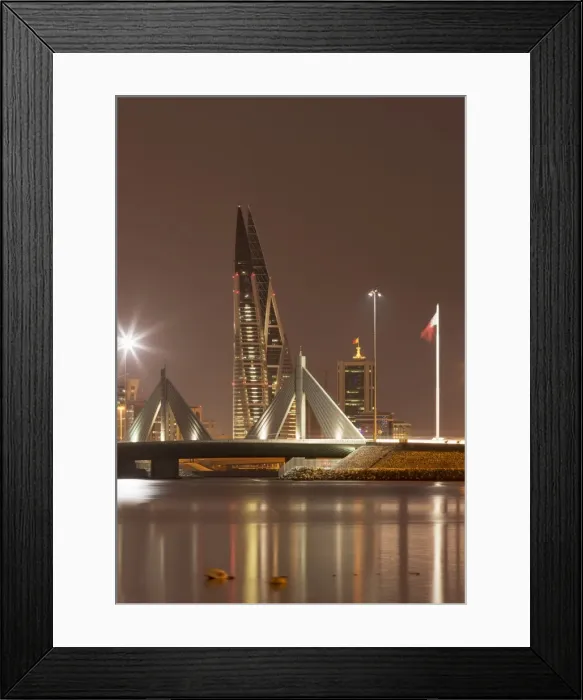 Framed Print : Manama at night, Bahrain, Middle East Framed Print : Manama at night, Bahrain, Middle East