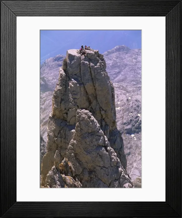 Framed Print : Four People on The Picos de Europa, Spain, Europe Framed Print : Four People on The Picos de Europa, Spain, Europe