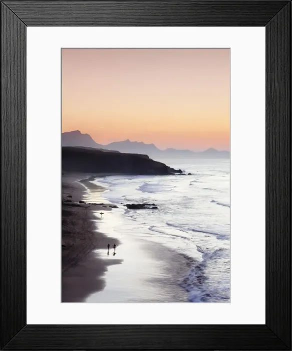 Framed Print : View from Playa del Viejo to the Peninsula of Jandia, La Pared, Fuerteventura, Canary Islands, Spain, Atlantic, Europe