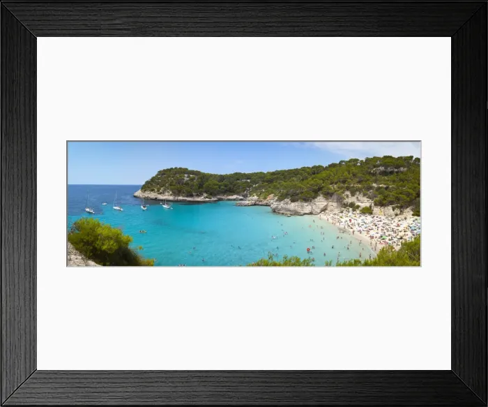 Framed Print : Elevated view over the idyllic beach of Cala Mitjana, Menorca, Balearic Islands, Spain, Mediterranean, Europe Framed Print : Elevated view over the idyllic beach of Cala Mitjana, Menorca, Balearic Islands, Spain, Mediterranean, Europe