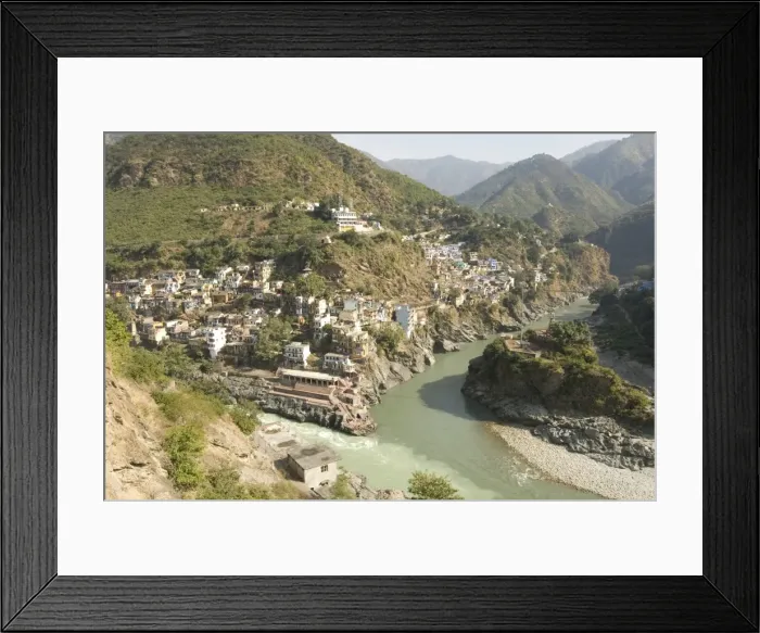 Framed Print : Devaprayag (Deoprayag), holy site where Bhagirathi and Alaknanda Rivers converge to form the River Ganges, Garwhal Himalaya, Uttarakhand, India, Asia Framed Print : Devaprayag (Deoprayag), holy site where Bhagirathi and Alaknanda Rivers converge to form the River Ganges, Garwhal Himalaya, Uttarakhand, India, Asia