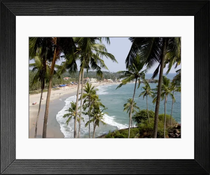 Framed Print : View of Kovalam beach, Trivandrum, Kerala, India, Asia Framed Print : View of Kovalam beach, Trivandrum, Kerala, India, Asia