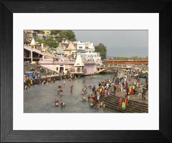 Framed Print : Temple at Har-ki-Pairi, on bank of River Ganges, Haridwar, Uttarakhand, India, Asia Framed Print : Temple at Har-ki-Pairi, on bank of River Ganges, Haridwar, Uttarakhand, India, Asia