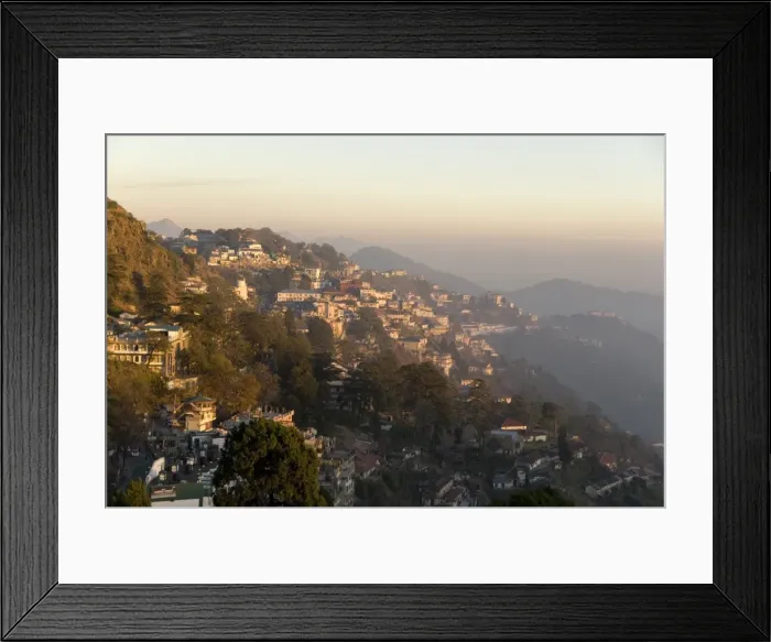 Framed Print : View south from Mussoorie in evening light on foothills of Garwhal Himalaya, Uttarakhand, India, Asia Framed Print : View south from Mussoorie in evening light on foothills of Garwhal Himalaya, Uttarakhand, India, Asia