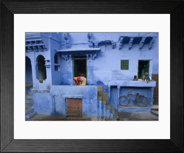 Framed Print : Typical blue architecture, Jodhpur, Western Rajasthan, India, Asia Framed Print : Typical blue architecture, Jodhpur, Western Rajasthan, India, Asia