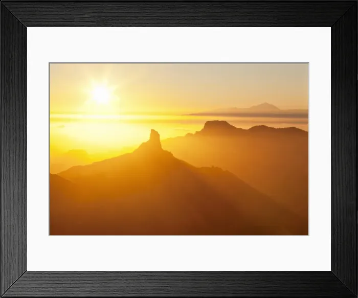 Framed Print : Roque Bentayga and Tenerife with Mount Teide, Gran Canaria, Canary Islands, Spain, Atlantic, Europe Framed Print : Roque Bentayga and Tenerife with Mount Teide, Gran Canaria, Canary Islands, Spain, Atlantic, Europe