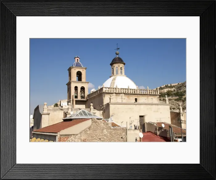Framed Print : View of the town roofs and cathedral San Nicola de Bari, Alicante, Valencia province, Spain, Europe Framed Print : View of the town roofs and cathedral San Nicola de Bari, Alicante, Valencia province, Spain, Europe