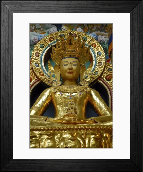 Framed Print : Buddhist Golden Temple in Bylakuppe, Coorg, Karnataka, India, Asia Framed Print : Buddhist Golden Temple in Bylakuppe, Coorg, Karnataka, India, Asia