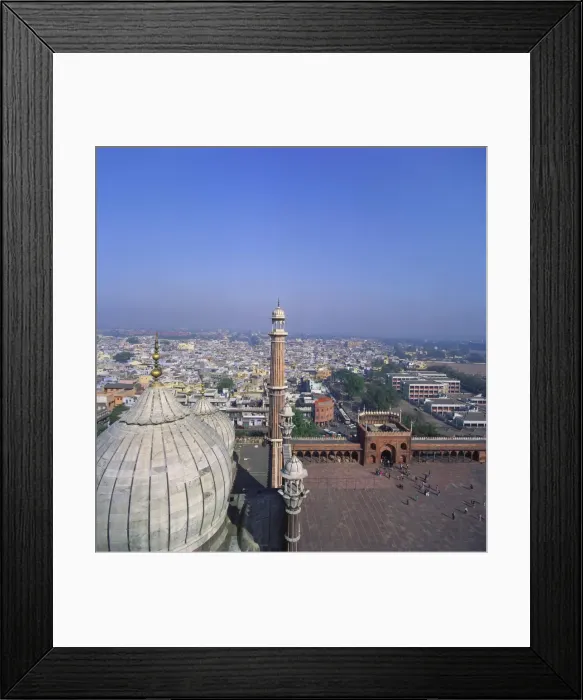 Framed Print : Cityscape and Jama Masjid, Delhi, India Framed Print : Cityscape and Jama Masjid, Delhi, India