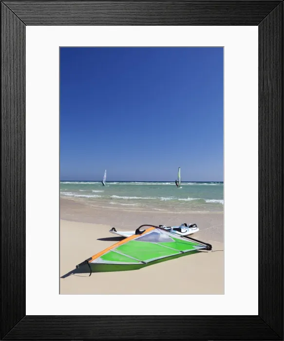 Framed Print : Surfboard at the beach of Risco del Paso, Fuerteventura, Canary Islands, Spain, Atlantic, Europe Framed Print : Surfboard at the beach of Risco del Paso, Fuerteventura, Canary Islands, Spain, Atlantic, Europe