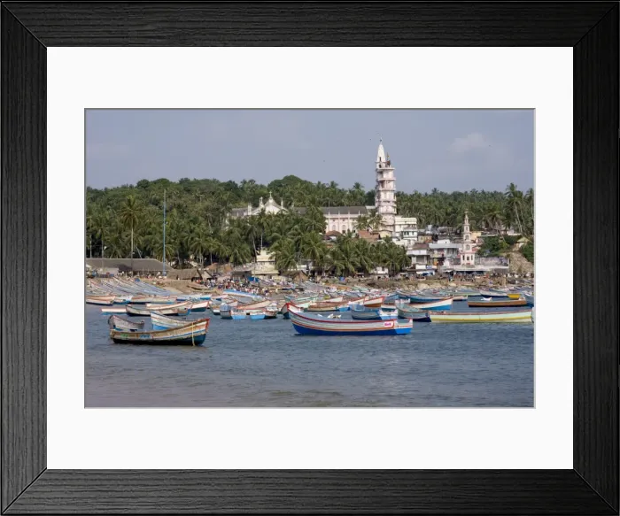 Framed Print : Fishing boats, Vizhinjam, Trivandrum, Kerala, India, Asia