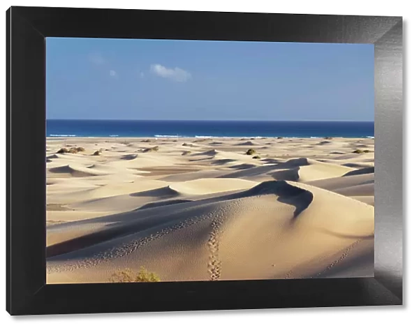 Panorama of the sand dunes of Maspalomas, Maspalomas, Gran Canaria, Canary Islands, Spain, Atlantic, Europe
