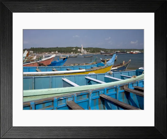 Framed Print : Fishing boats, Vizhinjam, Trivandrum, Kerala, India, Asia Framed Print : Fishing boats, Vizhinjam, Trivandrum, Kerala, India, Asia
