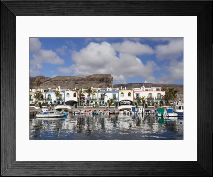 Framed Print : Fishing boats at the old port of Puerto de Mogan, Gran Canaria, Canary Islands, Spain, Atlantic, Europe Framed Print : Fishing boats at the old port of Puerto de Mogan, Gran Canaria, Canary Islands, Spain, Atlantic, Europe