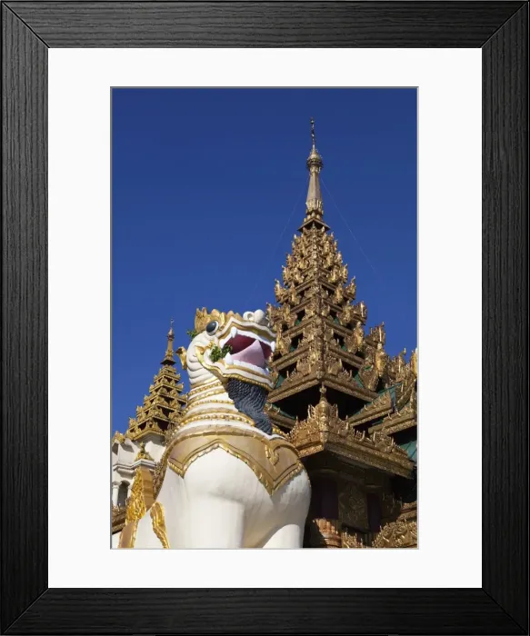 Framed Print : Chinthe statue at southern entrance to the Shwedagon pagoda, Yangon (Rangoon), Yangon Region, Myanmar (Burma), Asia Framed Print : Chinthe statue at southern entrance to the Shwedagon pagoda, Yangon (Rangoon), Yangon Region, Myanmar (Burma), Asia