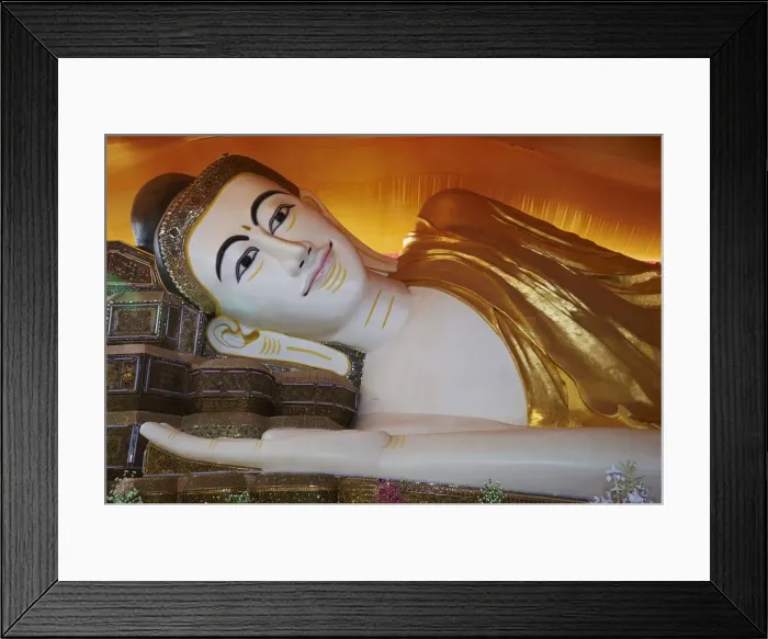 Framed Print : Reclining Buddha, Shwethalyaung, Bago (Pegu), Myanmar (Burma), Asia