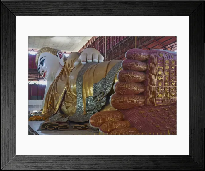 Framed Print : Sleeping Buddha, Paya Chaukhtatgyi Paya, Yangon (Rangoon), Myanmar (Burma), Asia Framed Print : Sleeping Buddha, Paya Chaukhtatgyi Paya, Yangon (Rangoon), Myanmar (Burma), Asia