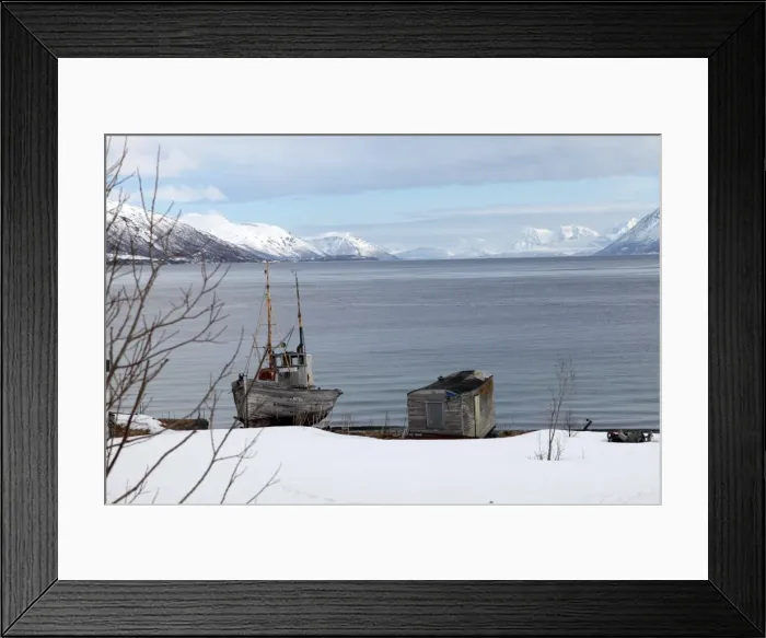 Framed Print : Old fishing boat laid up on Kvaloya (Whale Island), Troms, arctic Norway, Scandinavia, Europe Framed Print : Old fishing boat laid up on Kvaloya (Whale Island), Troms, arctic Norway, Scandinavia, Europe