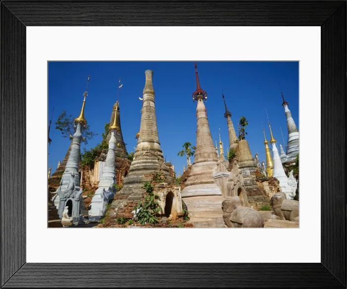 Framed Print : The 1045 stupas of Shwe Inn Thein temple, Inn Dein village, Inle Lake, Shan State, Myanmar (Burma), Asia Framed Print : The 1045 stupas of Shwe Inn Thein temple, Inn Dein village, Inle Lake, Shan State, Myanmar (Burma), Asia
